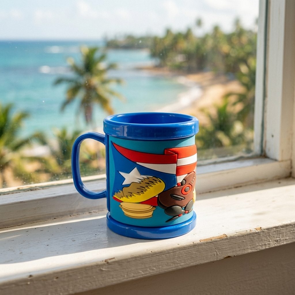 Taza de Cafe Plastica P.R. (Azul)