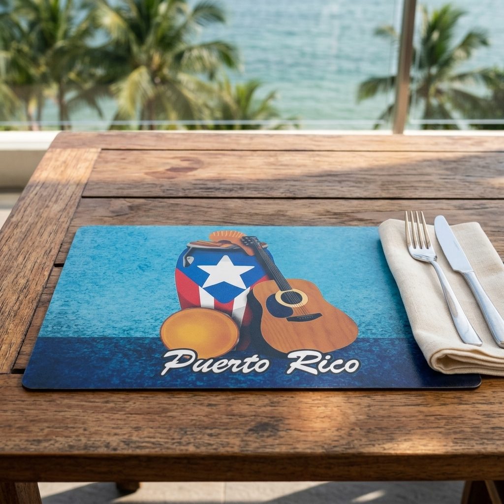 Souvenir de Puerto Rico - Placemats / Mantel Individual 17''x 11.5''