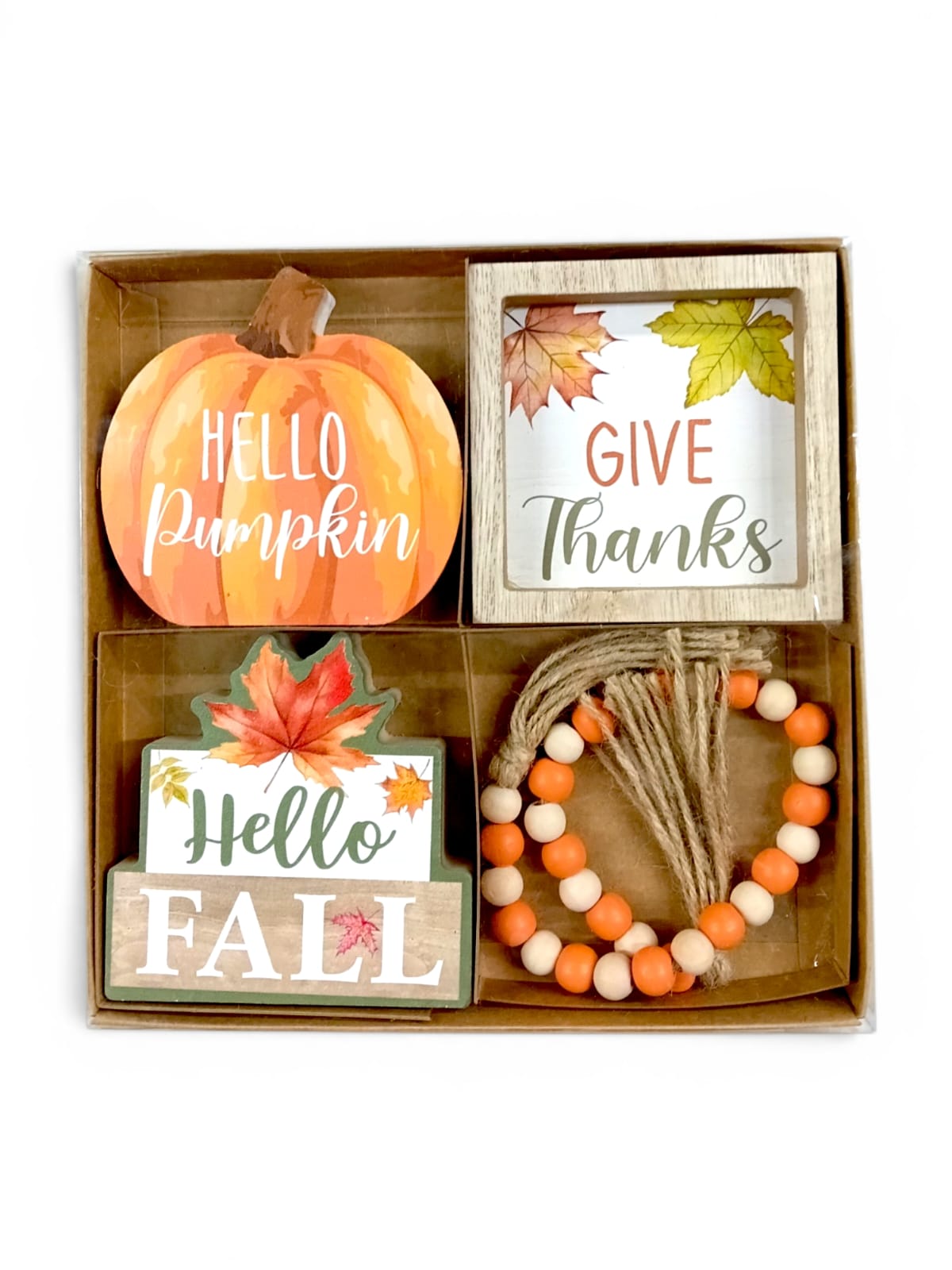 Otoño - Set 4 Decorativo en Madera