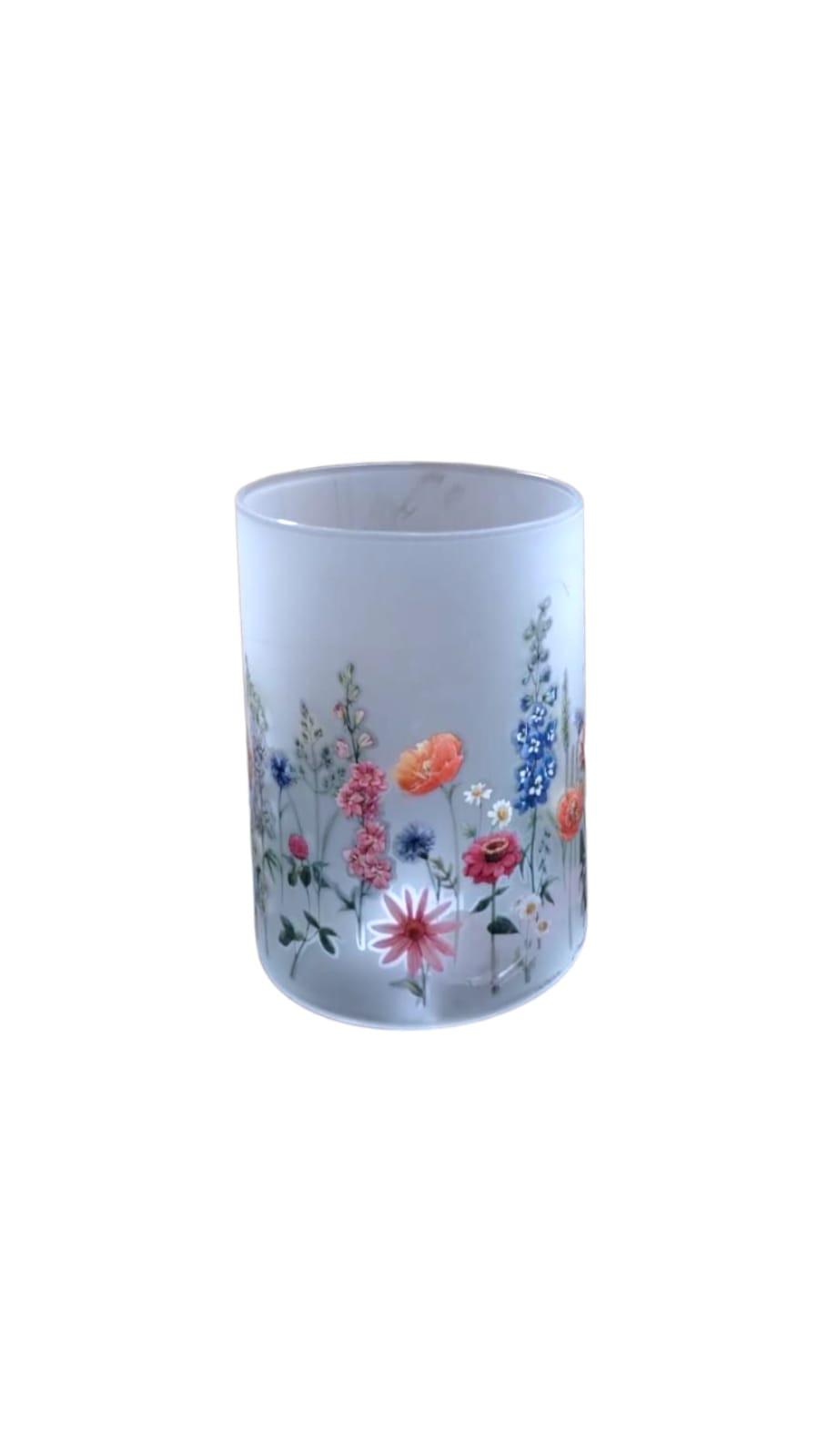 Large Lavender Flower Candle Holder