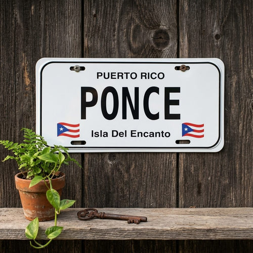 Tablillas de Puerto Rico - Estilo Blanco (License Plate)