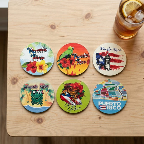 Souvenir - 6 Pcs Coaster With Storage Box | Puerto Rico