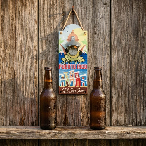 Souvenir Puerto Rico - Placa con Abridor de Cerveza (11.8")