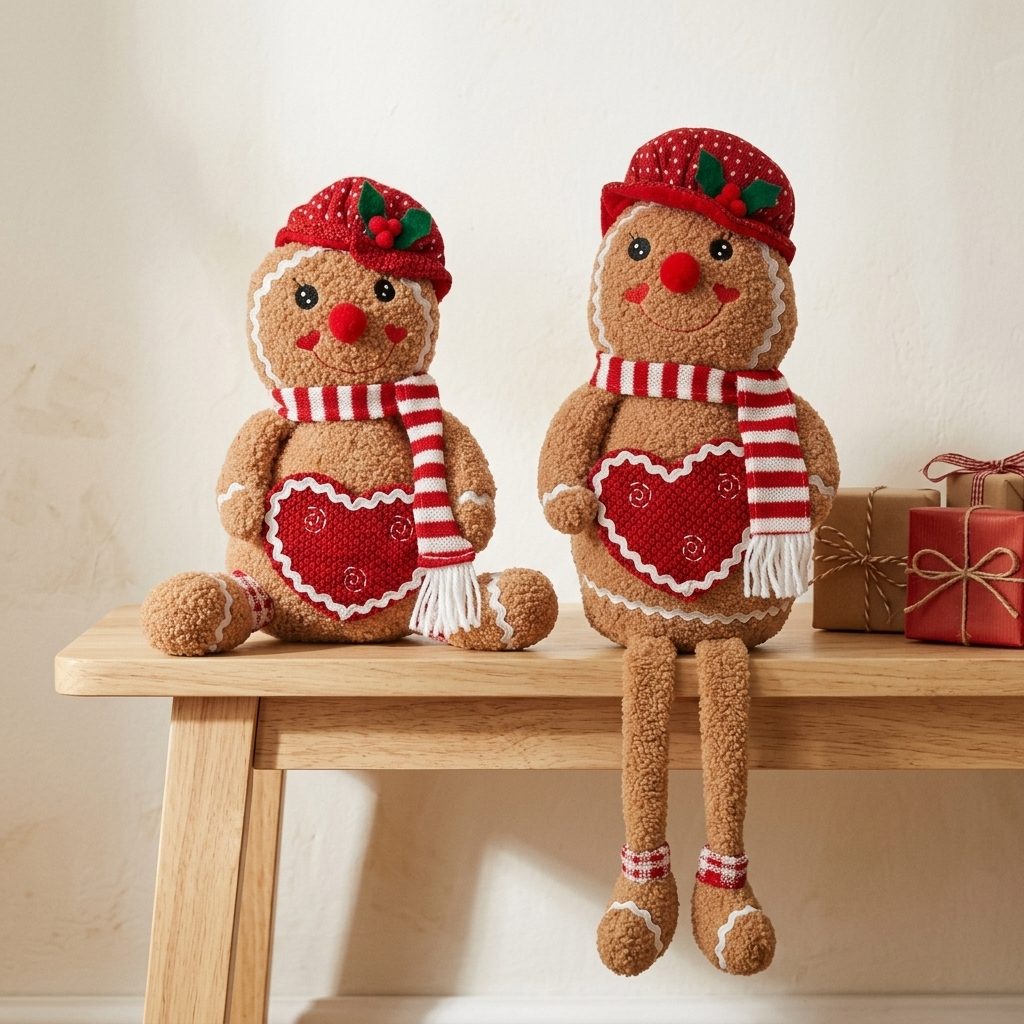 Peluches Navideños de Muñeco de Jengibre | 2 Estilos