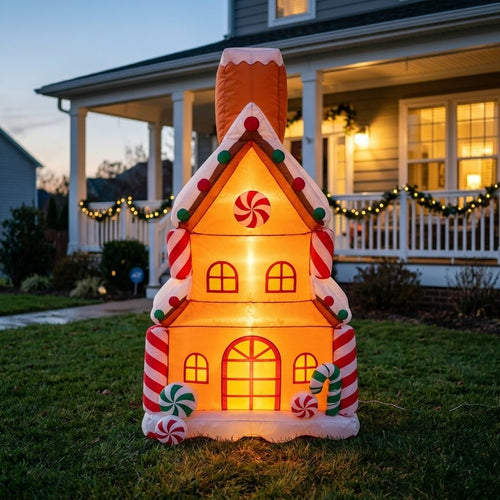 Inflable Navideño | Casita de Jenjibre Decorativa | 4 Pies