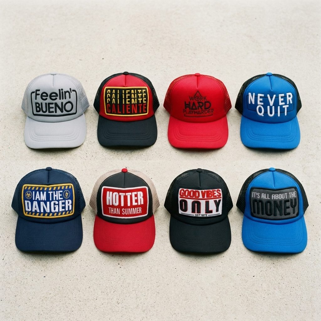Gorra Estilo "Trucker" con Mensajes Divertidos