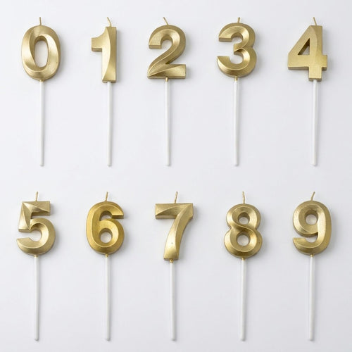 AW Party- Birthday Candle (Gold Numbers)