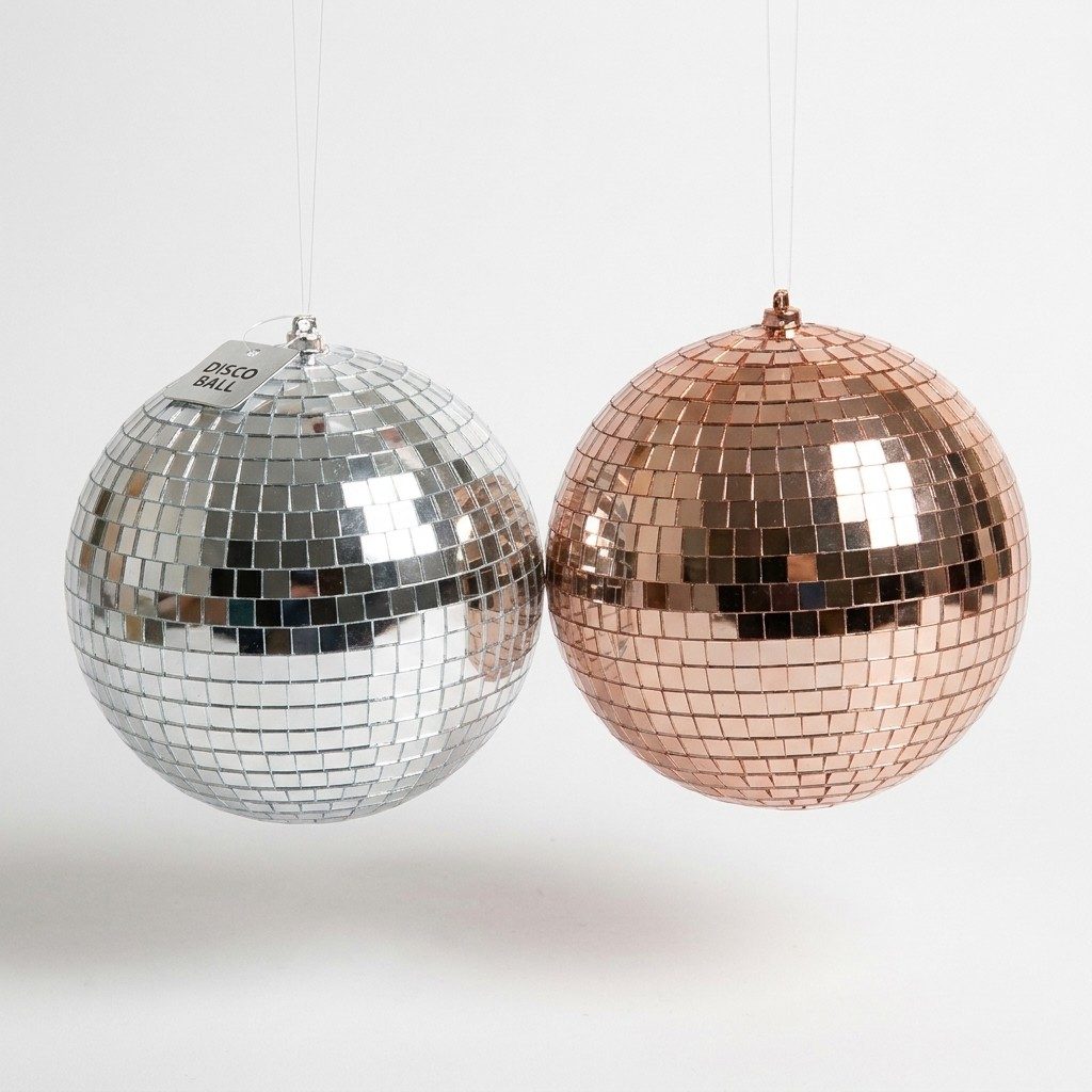 Disco Ball Decorativa Colgante – Silver y Rose Gold