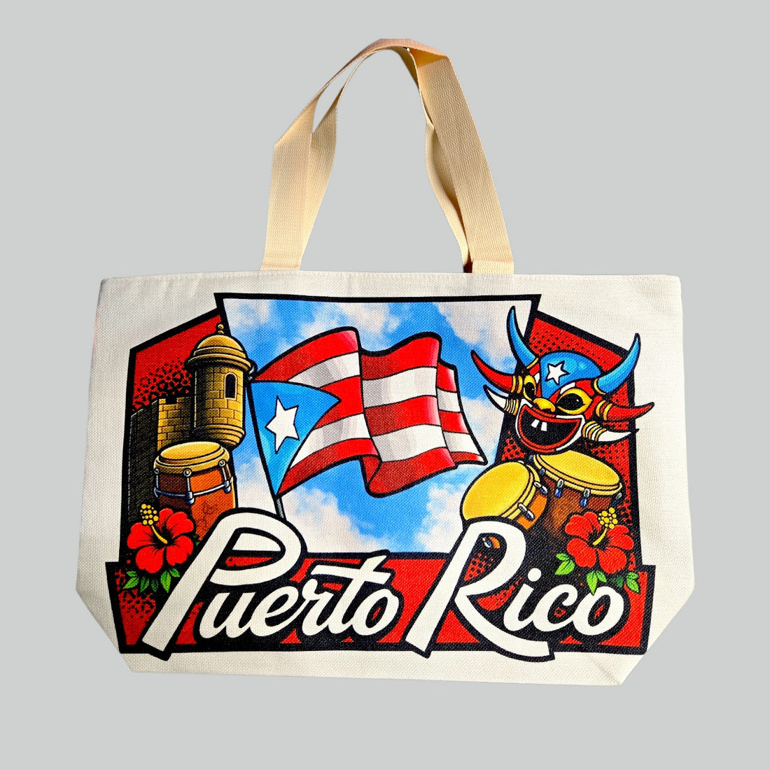 Souvenir de Puerto Rico – Bulto Playa con Diseño Boricua