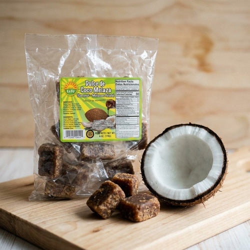 Dulces La Fe - Dulce De Coco Melaza 6oz (Coconut-Molasses Candy)