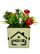 Mini Vase with Mushrooms and Flowers