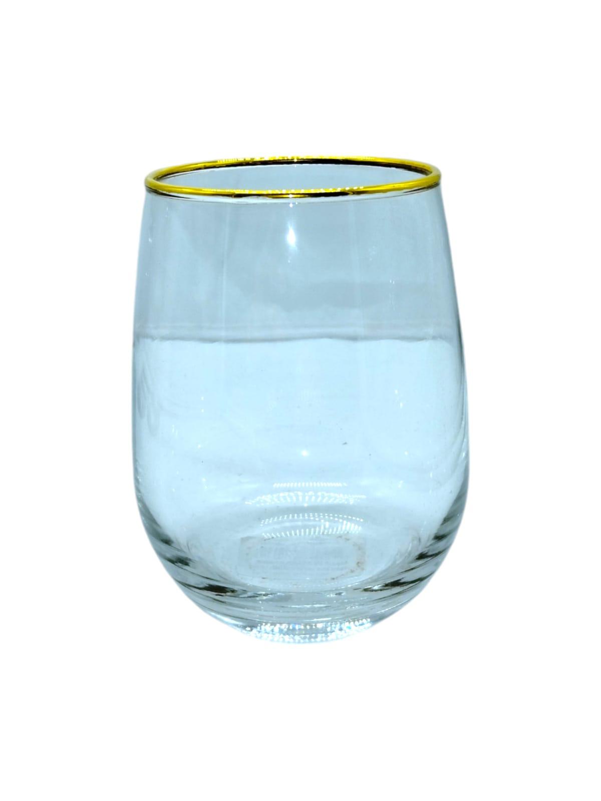 Cristaleria- Copas de Cristal con Borde de Oro