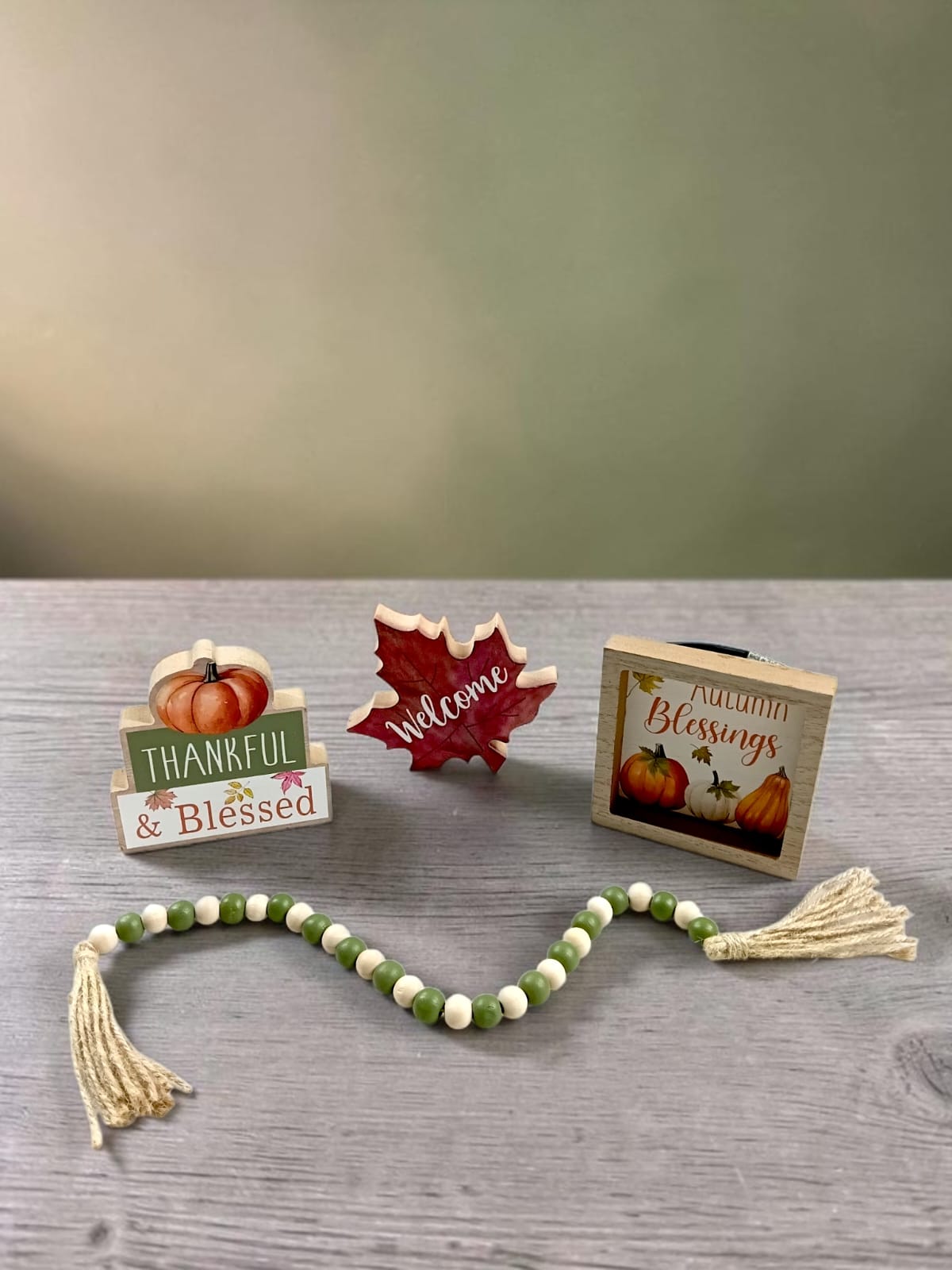 Otoño - Set 4 Decorativo en Madera