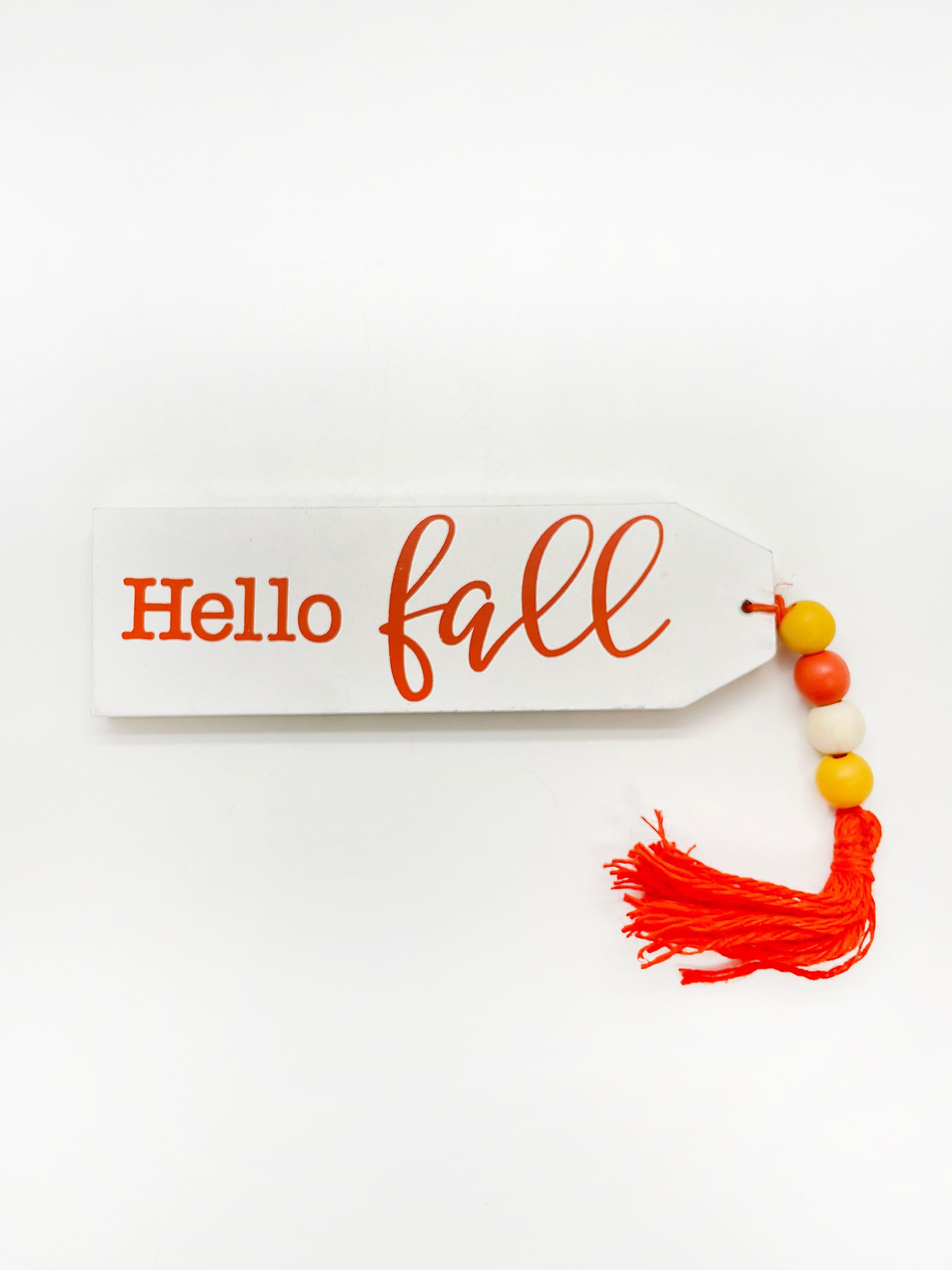 Otoño - Wood Harvest Tag Table Decor 3 Estilos | 7.1" x 2.2"