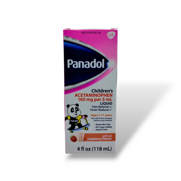 Panadol - Children's Acetaminophen Pain Reliever & Fever Reducer (Raspberry Flavor)