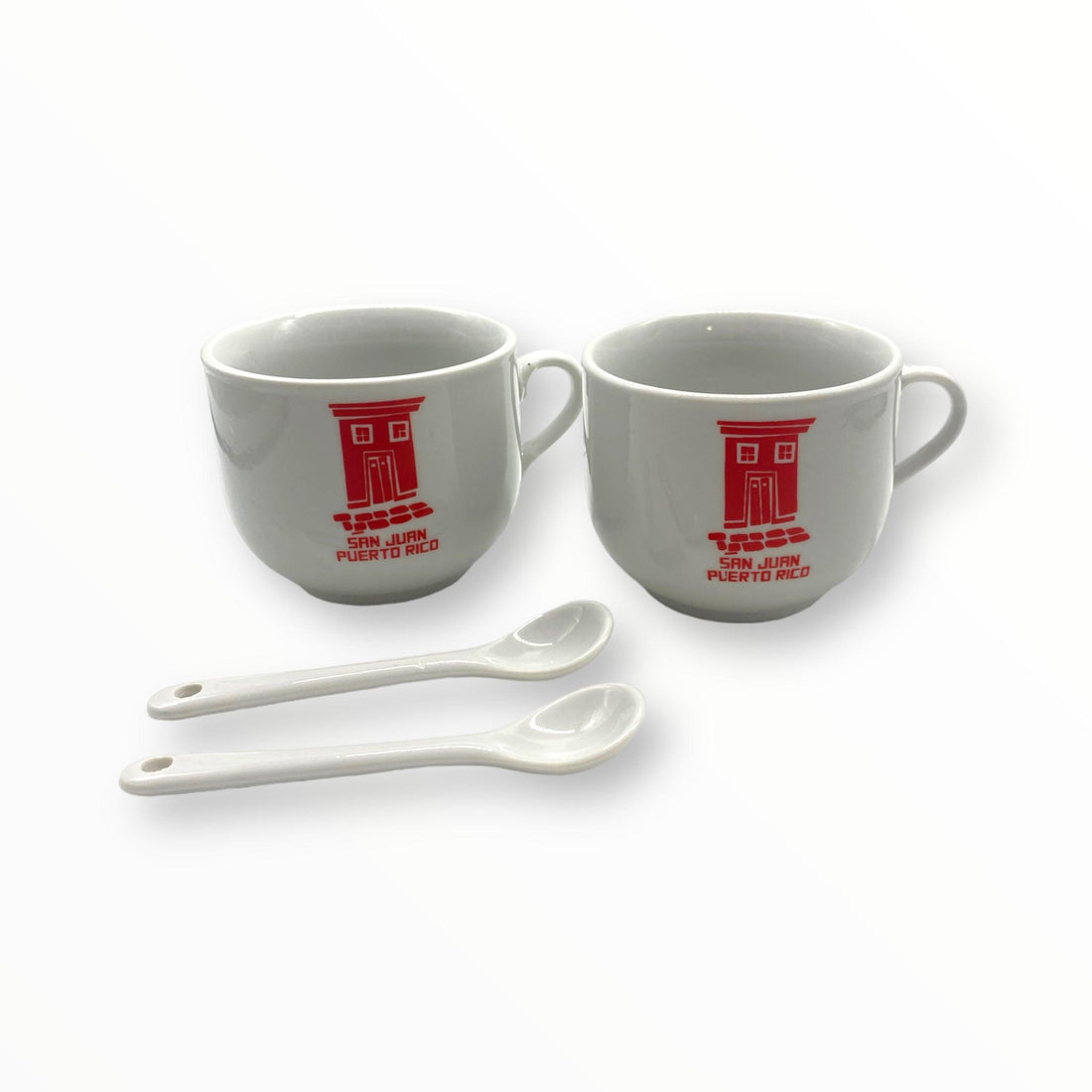 Puerto Rico Souvenirs - Double Cup with Spoon / Packed (2 pieces)