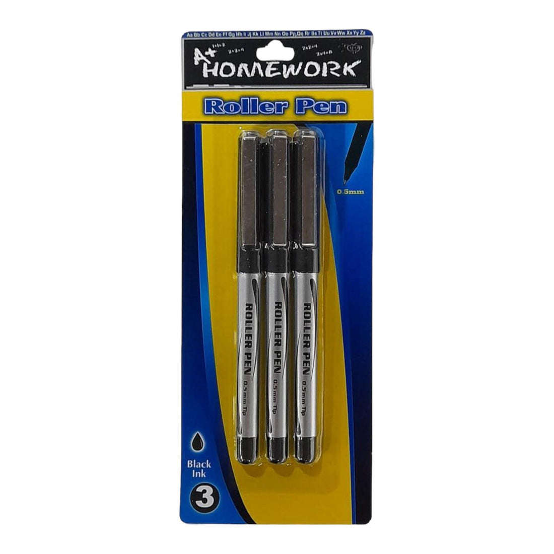 A+ Homework - Black Roller Point 0.7 (3 Pack)