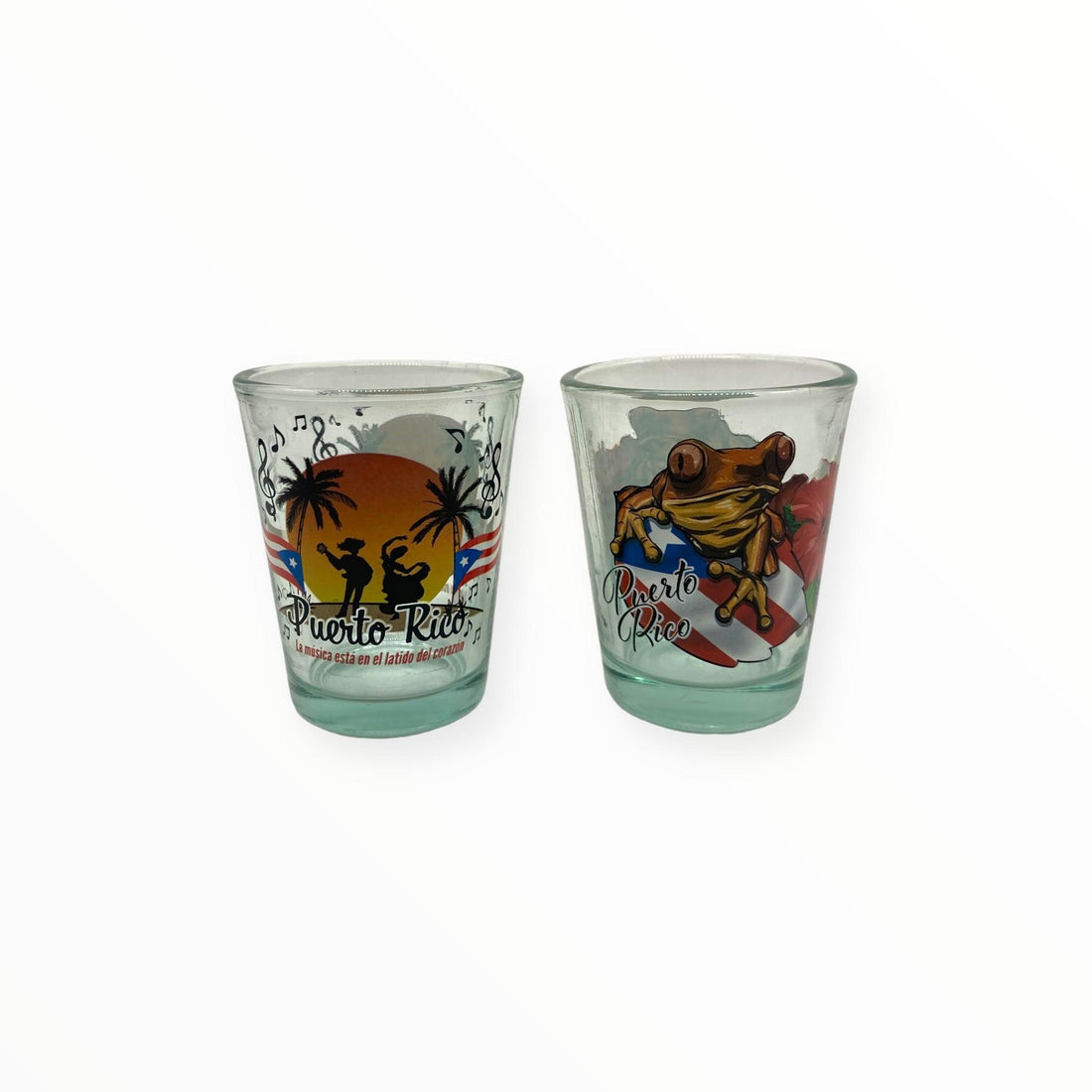 Puerto Rico Souvenirs - Shot Glasses 2pcs (Variety of styles to choose from)