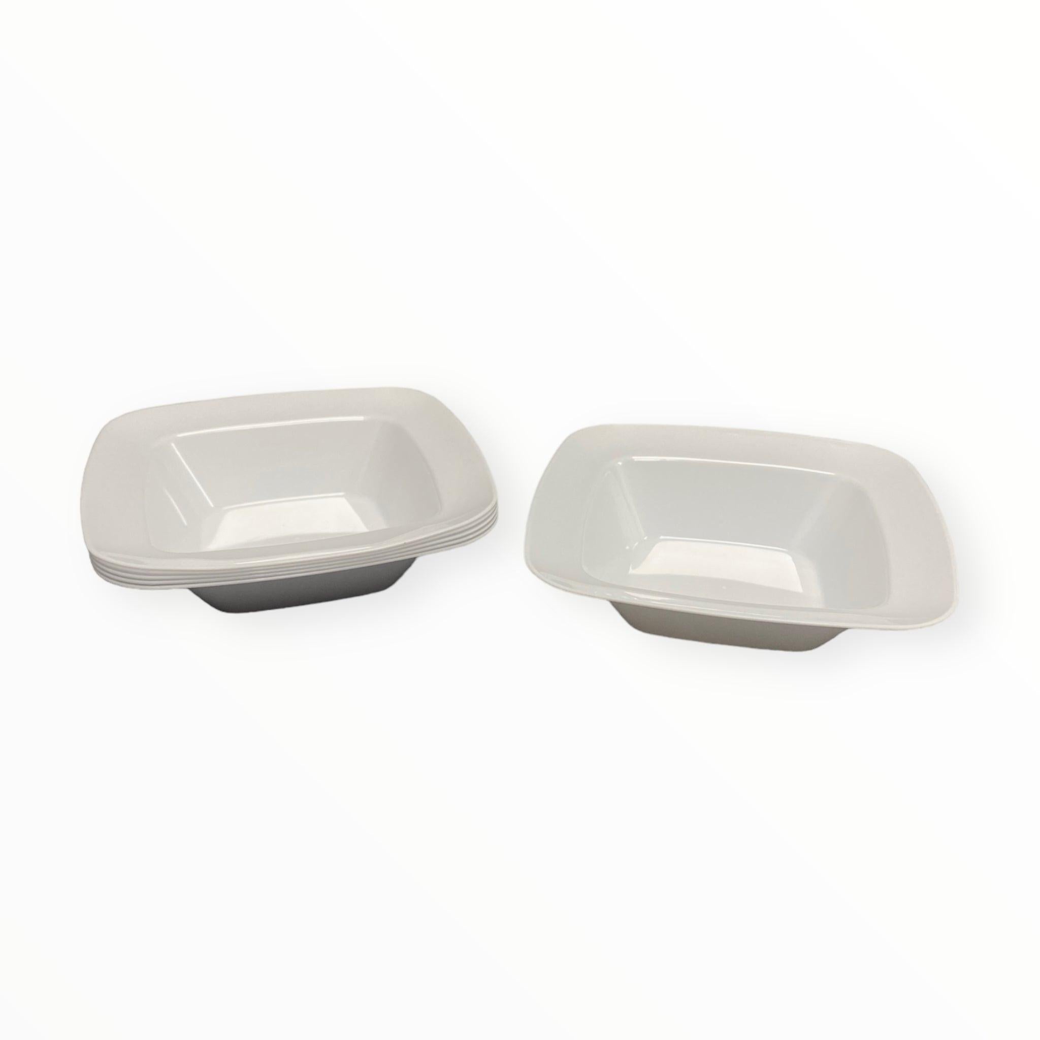 Plastique - Tazón Cuadrado Blanco 6pcs/5oz