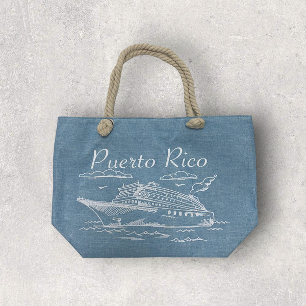 Souvenirs de Puerto Rico - Bolsos de Playa / Color Azul Pastel