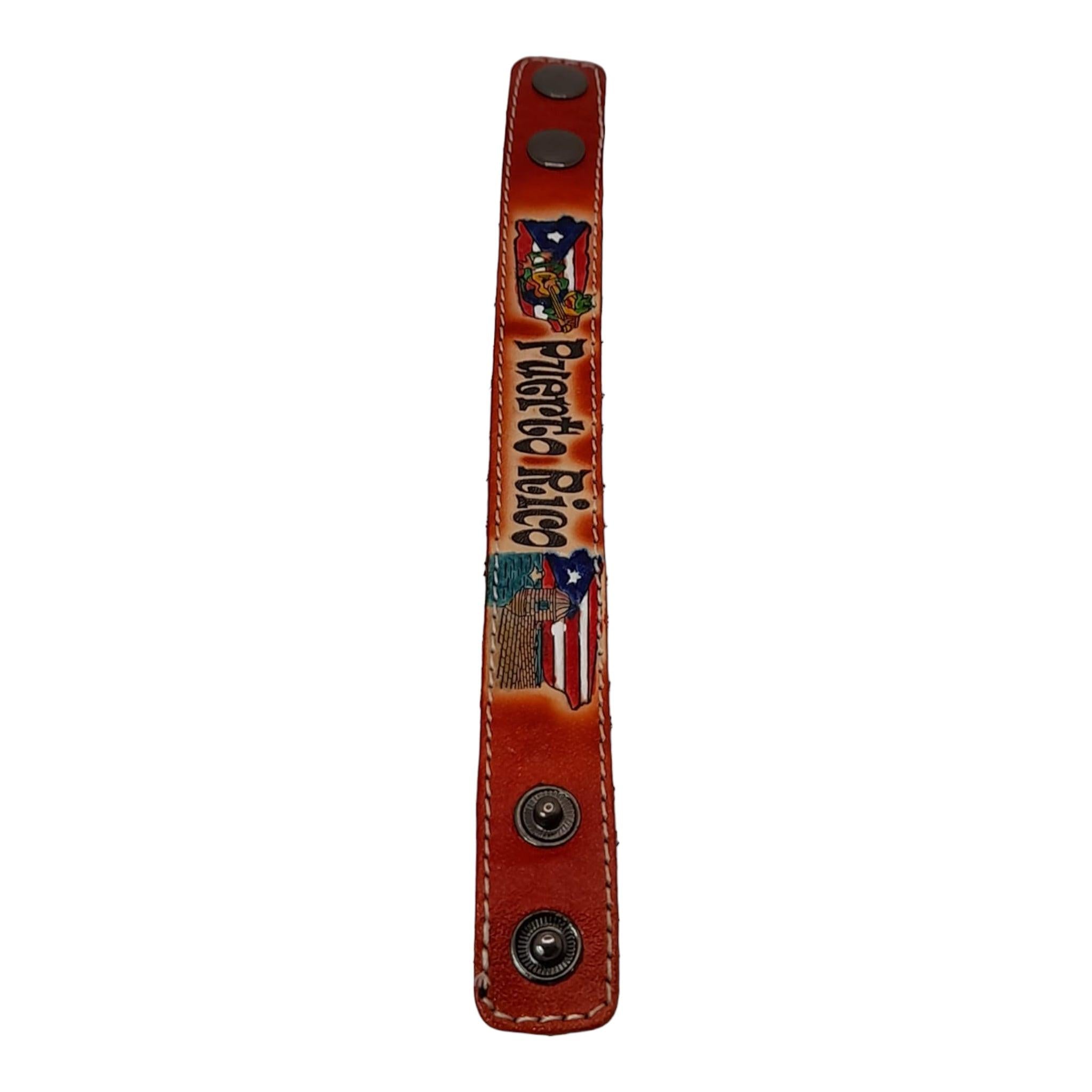 Souvenir de PR - Pulsera de Cuero (Medium)
