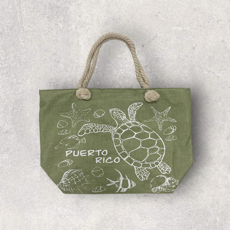 Souvenirs de Puerto Rico - Bolsos de Playa / Color Verde Pastel
