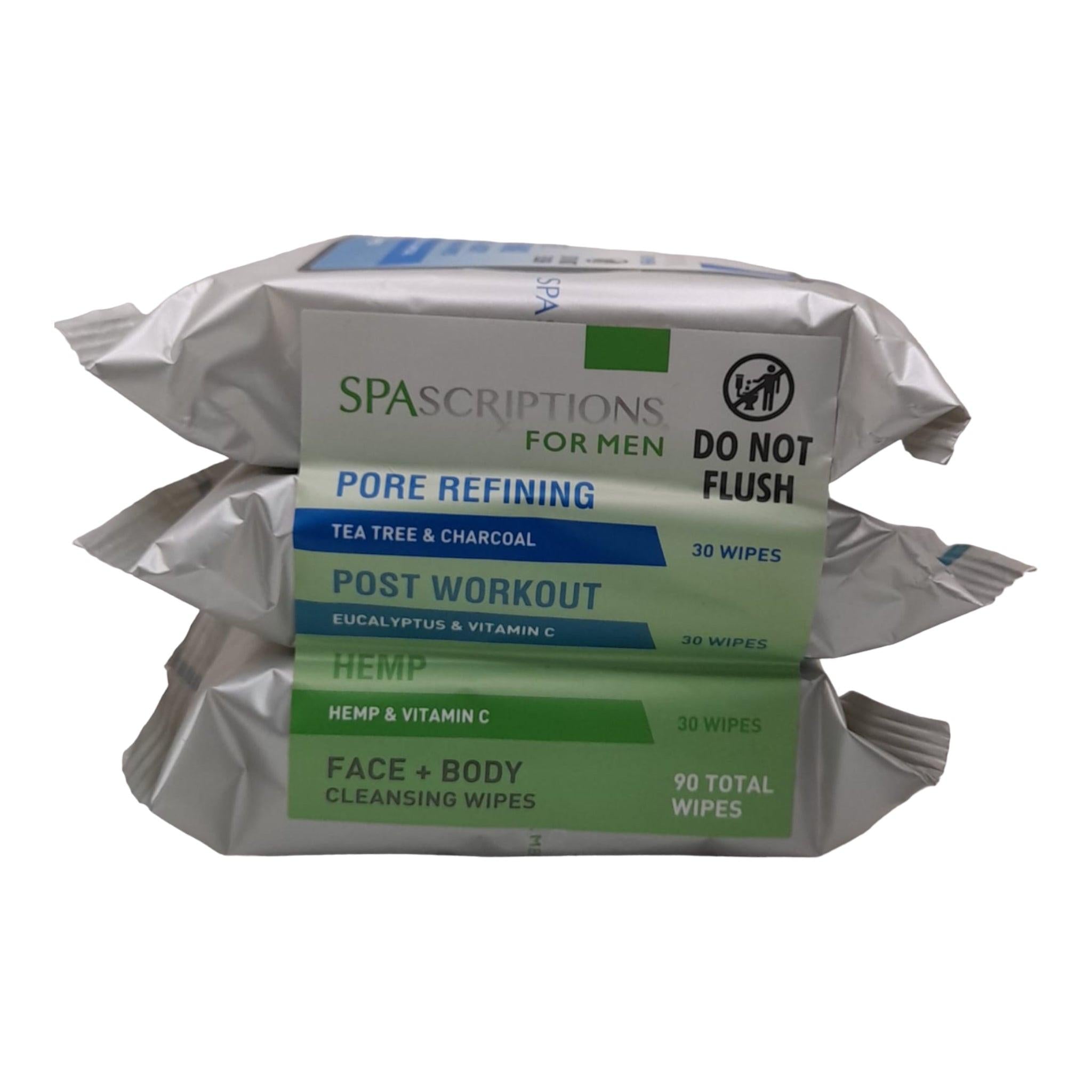 SpaScriptions For Men (30 Wipes) Hemp