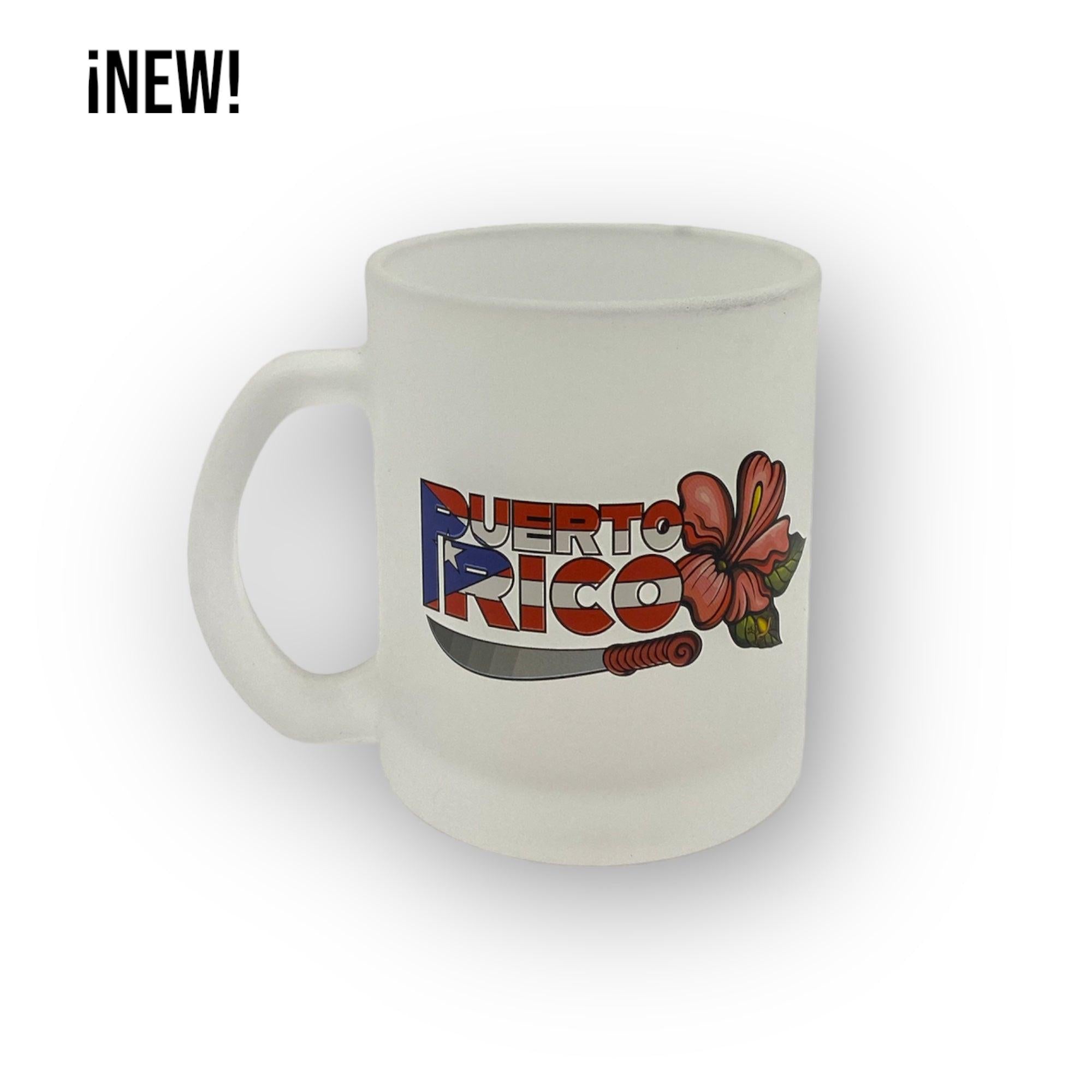 Souvenir de Puerto Rico - Tazas de Cristal Opaco (Frosted)