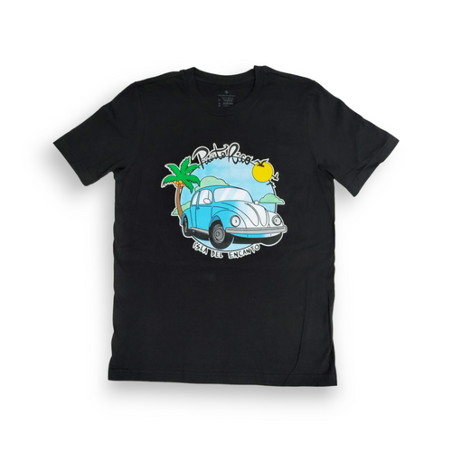 Souvenir de Puerto Rico - Camisas Negras con Logo sobre Puerto Rico T-SHIRT (Size Adulto)