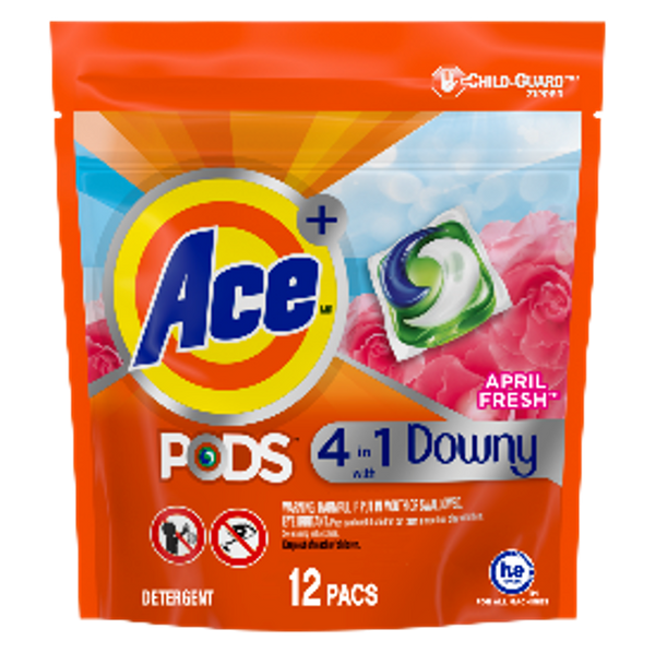 Ace+ Pods 4in1 With Downy - April Fresh 12pacs / 11oz