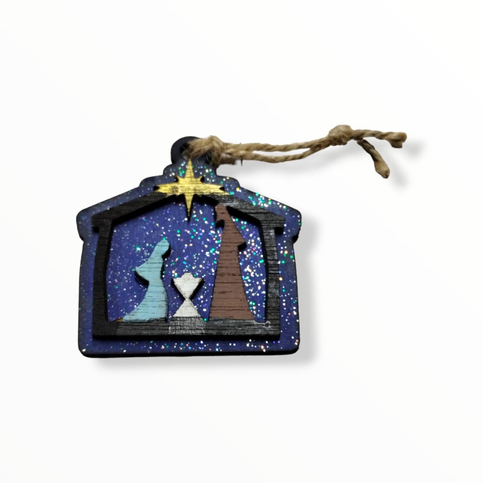 Artesanía en Madera - Ornamentos Nacimiento Casita