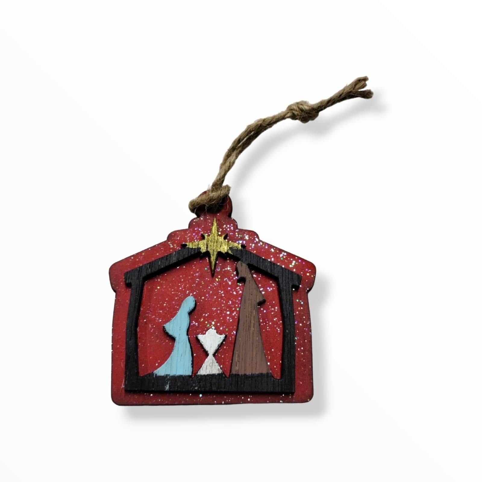 Artesanía en Madera - Ornamentos Nacimiento Casita
