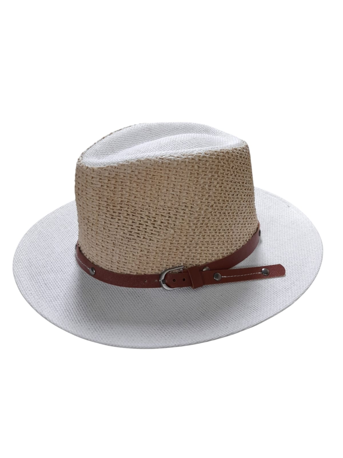 Sombrero de Sol con Relieve en la Copa y Correa Decorativa