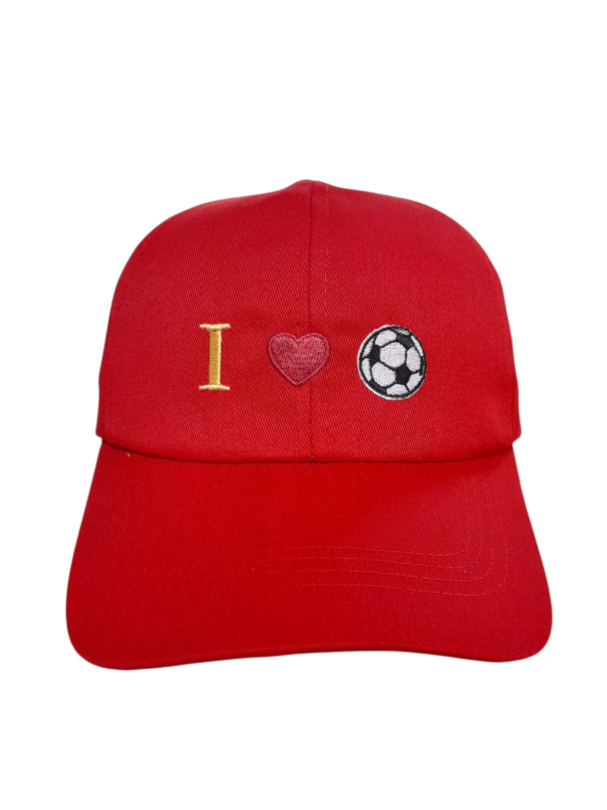 Gorra Ajustable Bordada "I Love Soccer" – Diseño Deportivo Unisex