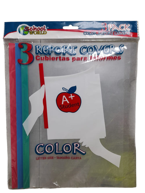 Set de 3 Report Covers de Colores - Tamaño Carta