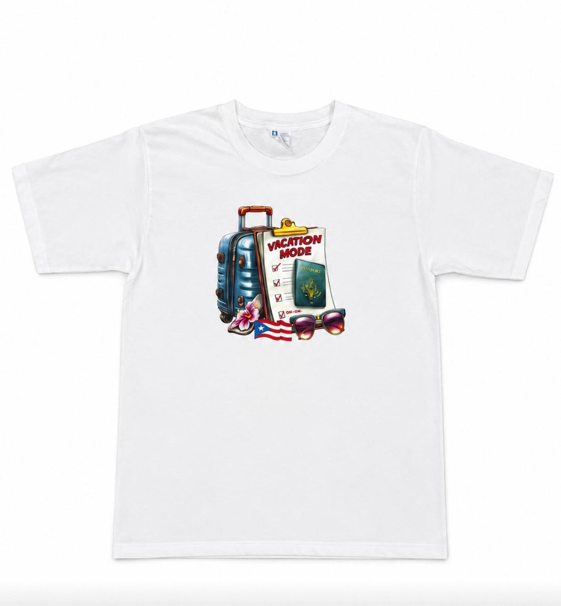 Souvenir |T-Shirt de Puerto Rico Blanca Con Diseños Boricuas | 4 Estilos