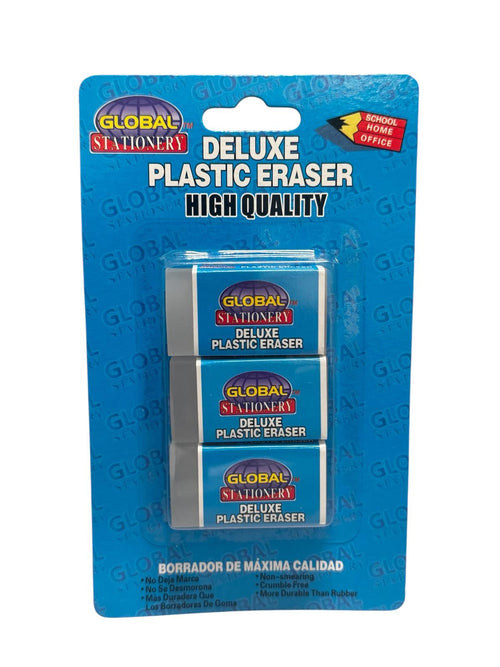 School World - Deluxe Plastic Eraser (Set de 3)