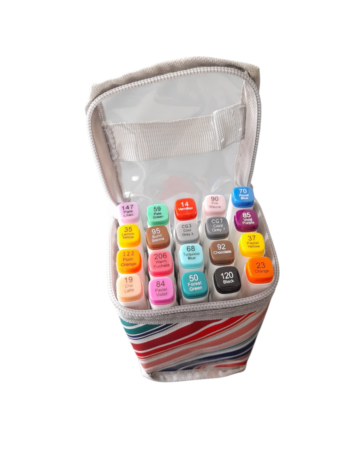 Dual Tip Markers con Estuche | Punta Fina y Chisel - Set de 20