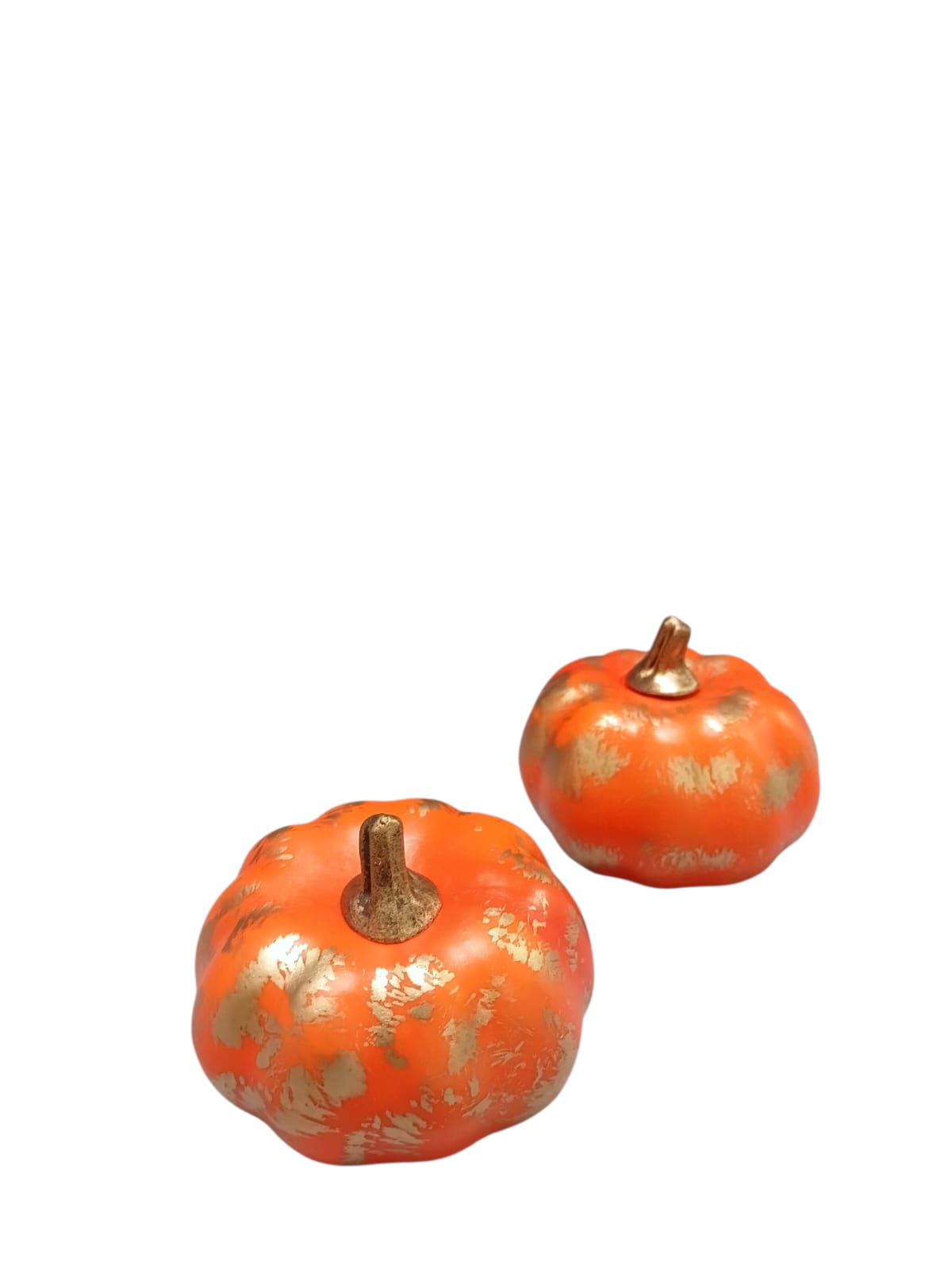 Otoño - Set de 2 Calabazas con Diseño en Oro