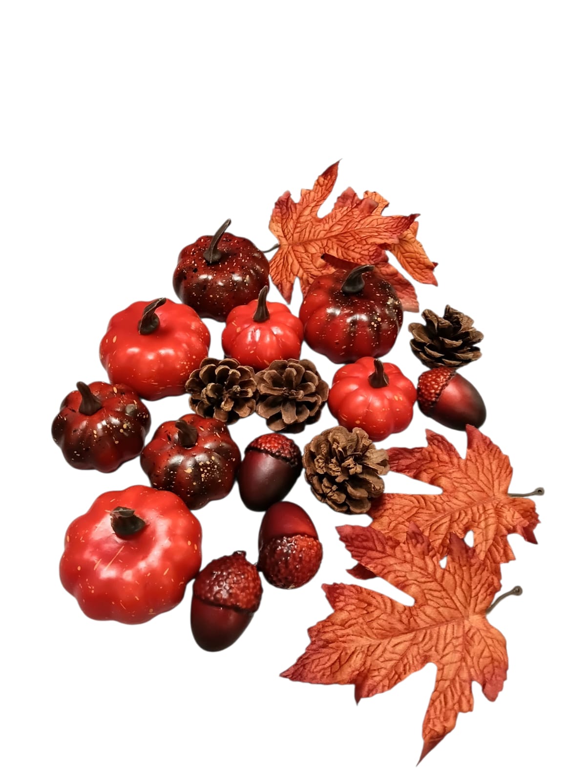 Otoño – Set de Mini Calabazas, Hojas, Piñas y Nueces