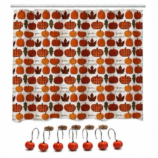 Otoño - Shower Curtain Set with Resin Hooks