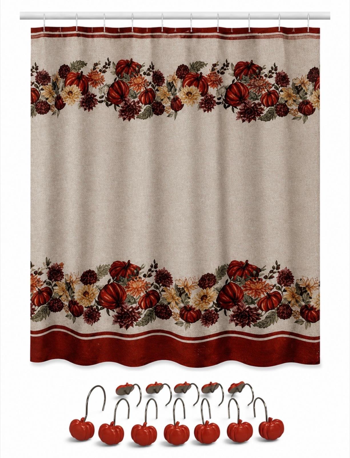 Otoño - Shower Curtain Set with Resin Hooks