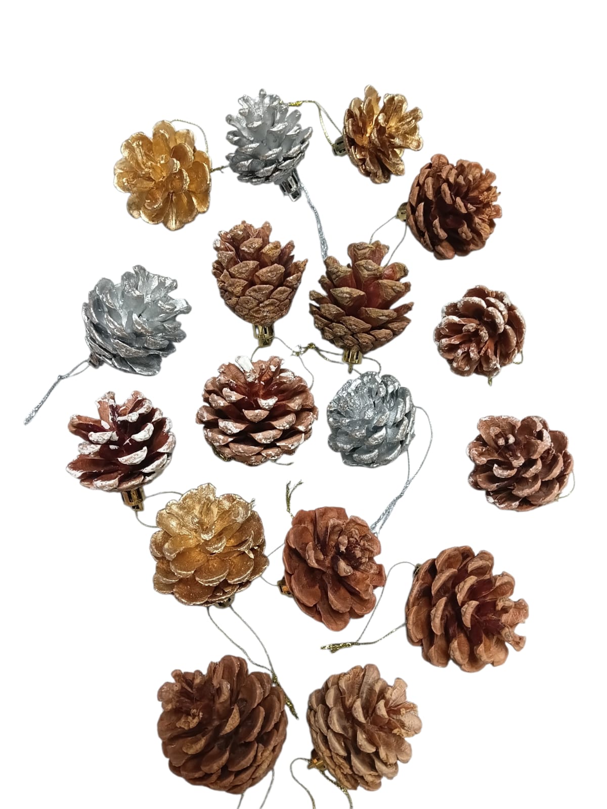 Set de Piñas de Pino Decorativas Colgantes