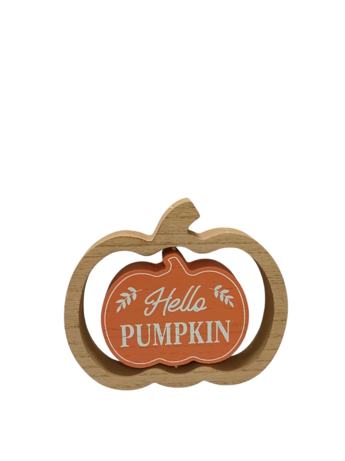 Otoño - Placa de Madera Decorativa | Calabaza Giratoria