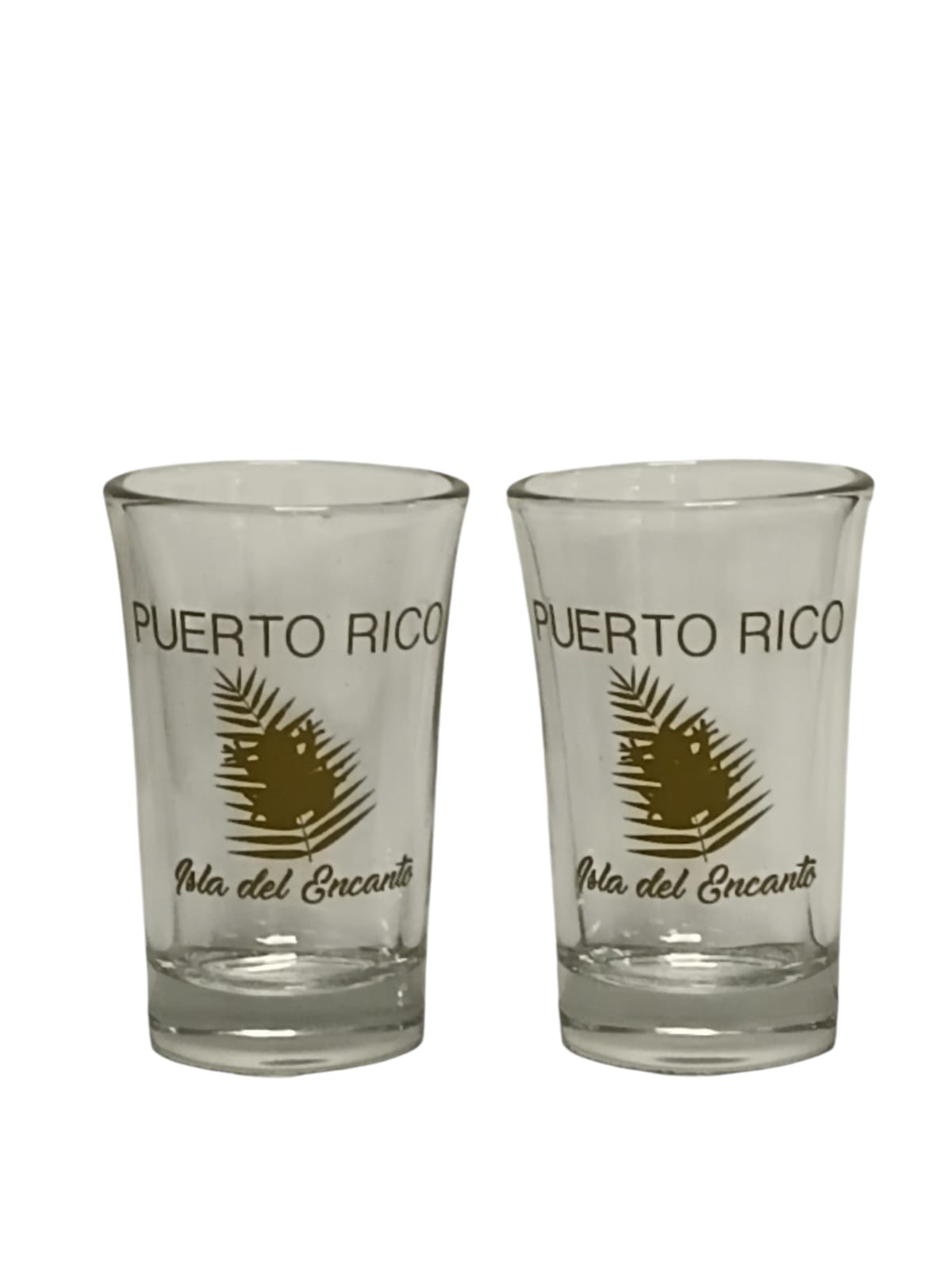 Souvenir - Puerto Rico 2 PC Shot Glass | Gold Design