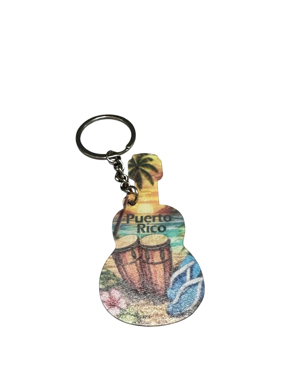 Souvenir - Puerto Rico Guitar Keychain | 4 Styles