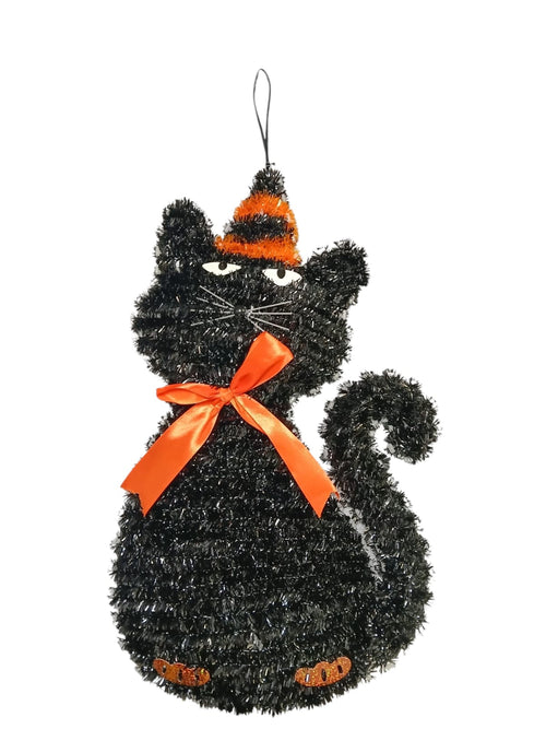 Halloween - Hanging Tinsel Cat | 12" x 20"