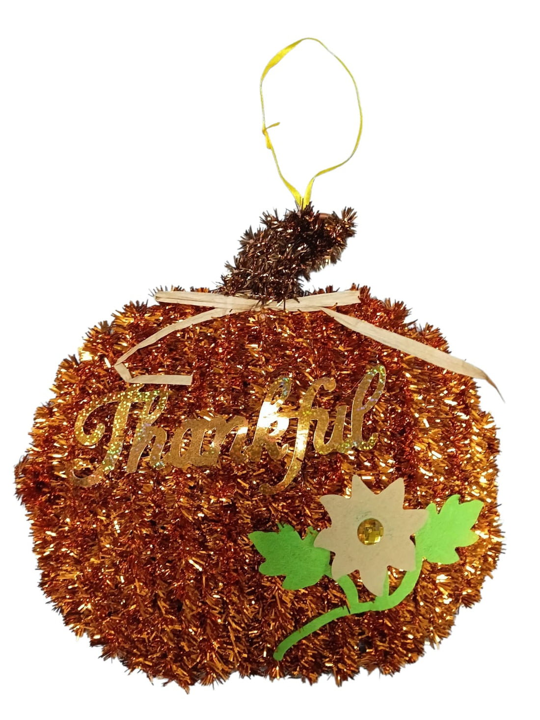 Otoño - Thankful Pumpkin Tinsel Hanging Décor