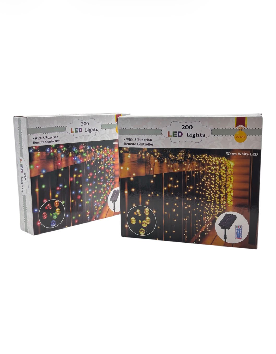 Solar Christmas Lights | 200 LED w/ Remote Control | Warm & Multi Color