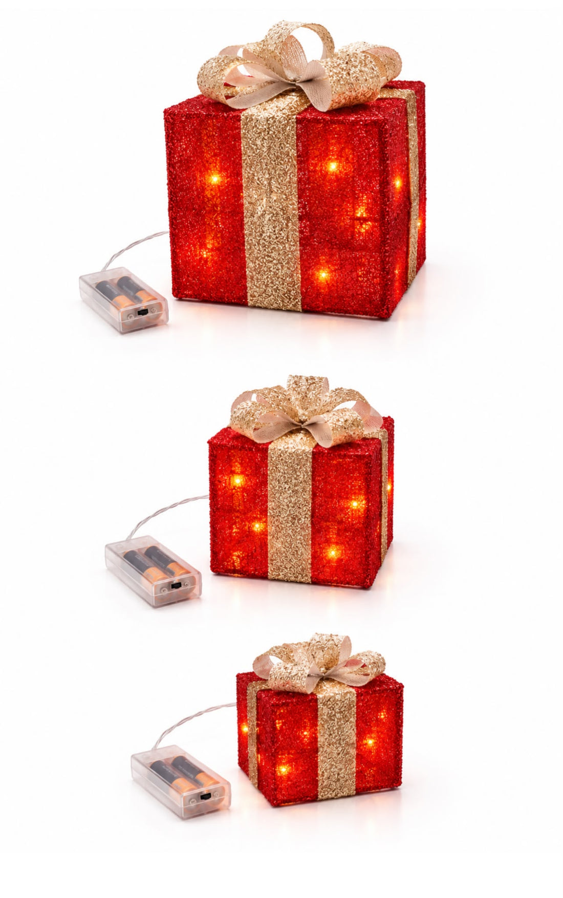 Christmas Gift Box with Warm Light | Acabado en Tinsel - 6 Estilos